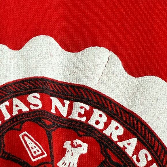 Vintage 70s 80s Nebraska Huskers Cornhuskers Single Stitch Red Jersey T-Shirt L - Picture 8 of 8